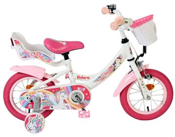 Volare Unicorn Kinderfiets - Meisjes - 12 inch - Wit, Verzenden, Nieuw, 14 inch of minder