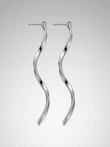 Zilver-Stijl Spiraal Hangende Oorbellen Sieraden, Overige materialen, Hangers, Nieuw, Ophalen of Verzenden