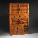 Keukenkast in twee delen - Hout, IJzer, hinoki-cypreshout,