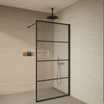 BWS Douchewand Evis 8mm Glas | Mat Zwart | Raster |, Ophalen of Verzenden, Nieuw, Douche