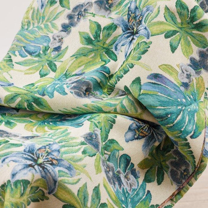 BA160 - Gobelinweefsel tropisch met Monstera-bladeren en, Antiek en Kunst, Antiek | Kleden en Textiel