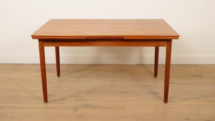 Vintage eettafel | teak | Uitschuifbaar | 140 cm, Huis en Inrichting, Tafels | Eettafels, Ophalen of Verzenden