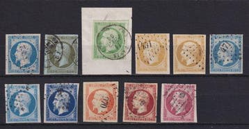 Frankrijk 1850/1859 - Set TP Classique tussen nr. 10 en, Gestempeld