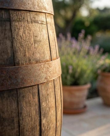 Whiskyvat 125L - Eikenhouten regenton met messing aftapkraan, Tuin en Terras, Regentonnen, Met kraantje, Ophalen of Verzenden