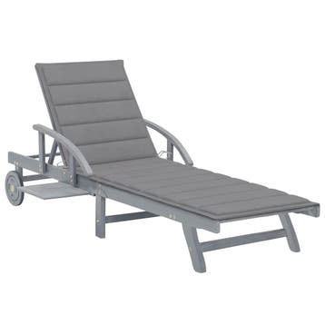 vidaXL Ligbed met kussen massief acaciahout, Tuin en Terras, Verzenden, Nieuw