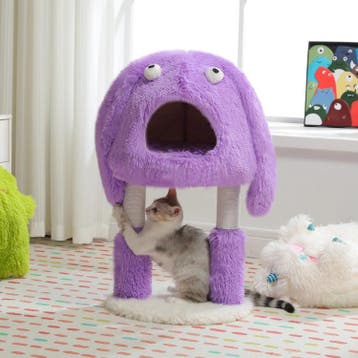 2-in-1 Kattenboom –Pluche Krabpaal en Kattenhuis Monsterdesi, Verzenden, Nieuw