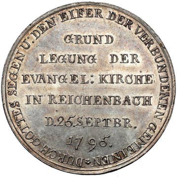 Silezië. Medal 1795 / Construction of the Evangelical Church