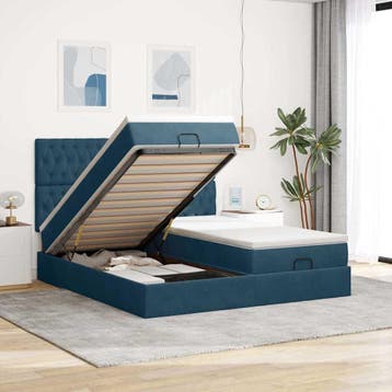 vidaXL Ottoman bed met matrassen 200x200cm fluweel, Overige maten, 200 cm, Stof, Verzenden