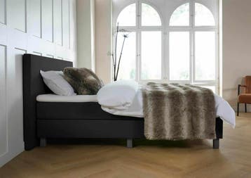 ACTIE! Boxspring Venetië 180 200 Zwart, Verzenden, Zwart, 180 cm, 200 cm