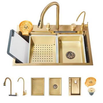 Multifunctionele Gouden Spoelbak 50×45 cm – Luxe Keuken, Verzenden, Nieuw