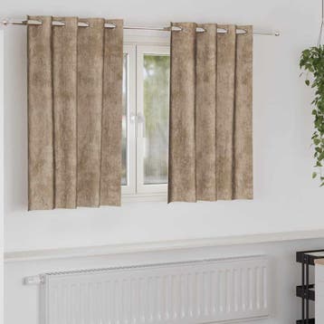 vidaXL Velvet Gordijnen 2 st champagne 140 x 140 cm Fluweel, Verzenden, Nieuw, Beige