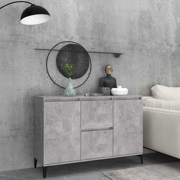 vidaXL Dressoir 102x35x70 cm bewerkt hout betongrijs, Verzenden, Nieuw, Overige houtsoorten, Minder dan 50 cm