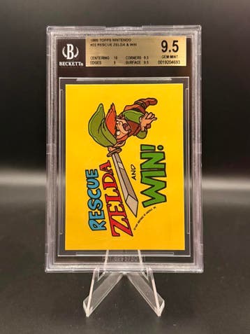 Beckett 9.5 1989 Topps Nintendo Rescue Zelda &amp; Win Tip Cards, Verzenden, Zo goed als nieuw, Losse kaart
