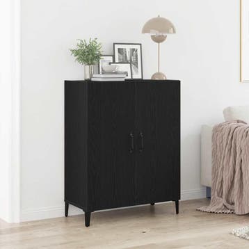vidaXL Dressoir 69,5x34x90 cm spaanplaat zwart eikenkleurig, Verzenden, Nieuw, Overige houtsoorten, Minder dan 50 cm