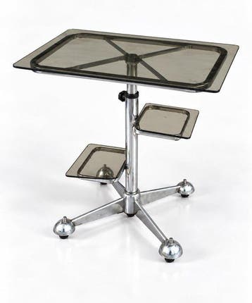 Middentafel - Metallo Cromato, Glas - verstelbare mobiele