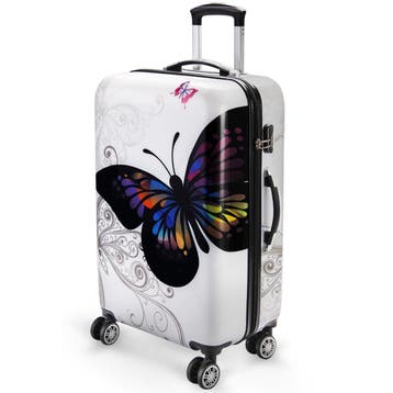 Reiskoffer Butterfly L Polycarbonaat 66L 68x43x27cm, Verzenden, Nieuw