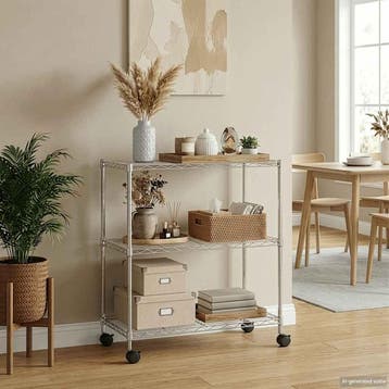 vidaXL Opbergrek met wielen 3-laags 150 kg 60x35x81 cm, Huis en Inrichting, Kasten | Stellingkasten, Verzenden, Nieuw