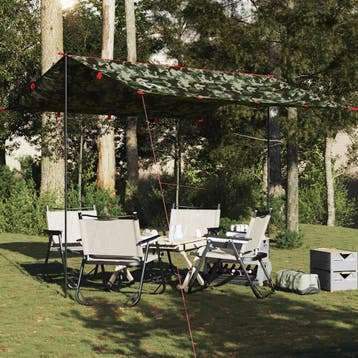 vidaXL Kampeerluifel waterdicht 306x306 cm camouflage, Verzenden, Nieuw, Tot en met 2