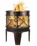 Vuurkorf met vonkbescherming en roestlook – 58 cm, Verzenden, Nieuw