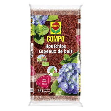 Houtsnippers | Compo | 55 liter (Natuurlijk, Rood), Verzenden