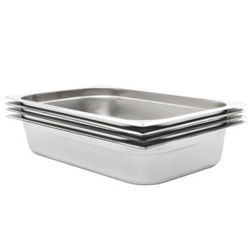 vidaXL Gastronormbakken 4 st GN 1/1 100 mm roestvrij staal, Verzenden, Nieuw