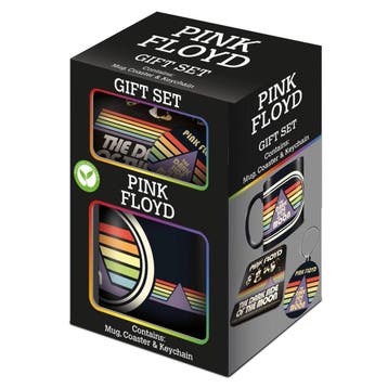 Pink Floyd Dark Side of the Moon Mok + Coaster + Keychain, Ophalen of Verzenden, Nieuw, Gebruiksvoorwerp