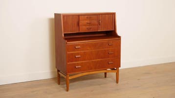Vintage secretaire | Deens | Teak | 90 cm, Huis en Inrichting, Kasten | Secretaires, Ophalen of Verzenden, Nieuw