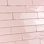 Langwerpige glans roze handvormtegels visgraat 7,5x30 cm, Doe-het-zelf en Verbouw, Verzenden, Nieuw