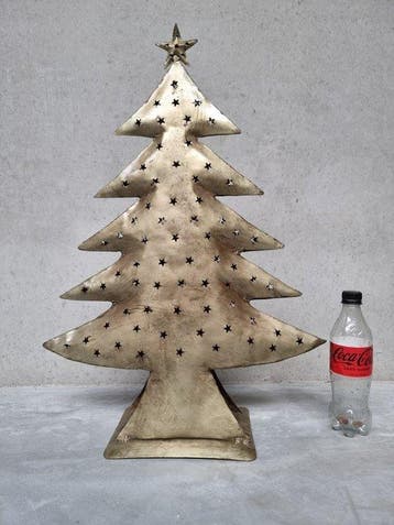 Lantaarn - Metaal, Leder - Lantaarn - Metaal - Kerstboom -