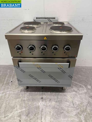 RVS MBM 4 pits elektrisch fornuis kookplaat met oven 70 cm, Ophalen of Verzenden, Nieuw zonder verpakking