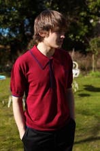 Knitwear Polo in Burgundy in Small., Verzenden, Nieuw
