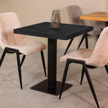 Stoel Tafelblad Straight Edge | Zwart | Mangohout | 70 cm, Verzenden, Nieuw in verpakking