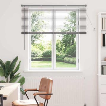 vidaXL Venetiaanse jaloezie zilver 130 x 130 cm 25 mm, Verzenden, Nieuw, Zilver