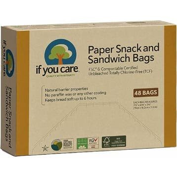 Snack/Broodzak Ongebleekt Papier 19x16,2x5,7cm 48st., Verzenden, Nieuw