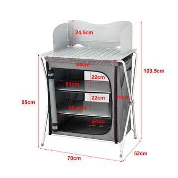 Campingkast opvouwbaar 109,5x70x52 cm donkergrijs, Caravans en Kamperen, Verzenden, Nieuw