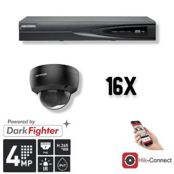 Hikvision Set 16x Dome 4MP + Recorder & Bekabeling, Ophalen of Verzenden, Nieuw