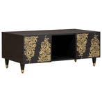 vidaXL Salontafel Zwart 100 x 54 x 40 cm Massief Mango Hout, 100 tot 150 cm, Verzenden, Nieuw, Minder dan 50 cm