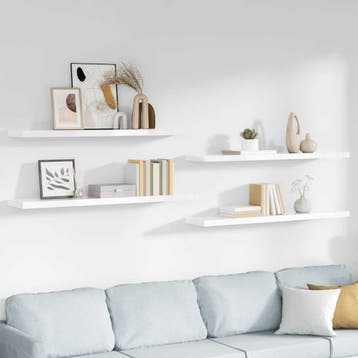 Wandplanken 120cm - 4st - Hoogglans | Retourdeal 72% Korting, Huis en Inrichting, Woonaccessoires | Wandplanken en Boekenplanken