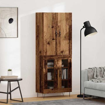 vidaXL buffetkast 2 st Oudhout 69,5 x 34 x 180 cm Bewerkt, Minder dan 50 cm, Verzenden, Nieuw, Minder dan 100 cm