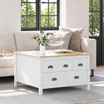 vidaXL Salontafel met lade HILL Wit en honingbruin 79.5 x, Huis en Inrichting, Verzenden, Nieuw, Grenenhout
