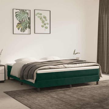 vidaXL Boxspring bed 160x200 cm fluweel donkergroen, Verzenden, 200 cm, Stof, 160 cm