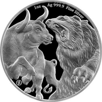 Tokelau Bear &amp; Bull 1 oz 2021 (500.000 oplage), Verzenden, Losse munt, Zilver