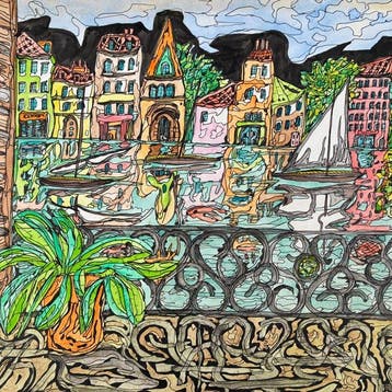José Garcia Tella (1906-1983) - La Fenêtre - Vue d’un bord