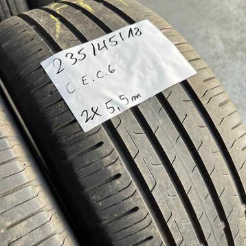 2 x Continental EcoContact 6 235-45-18 Zomerbanden 5,5mm, 18 inch, Gebruikt, Ophalen of Verzenden, 235 mm