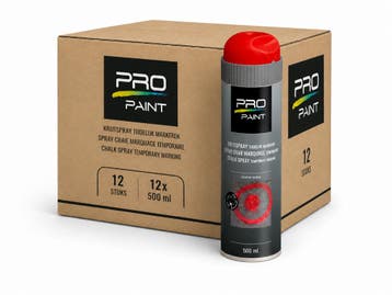 Pro paint krijtspray tijdelijke markering 12 stuks, 500 ml,, Verzenden, Nieuw