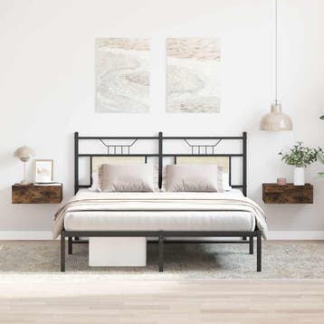 vidaXL Nachtkastjes 2 st zwevend 40x30x15cm bewerkt hout, Huis en Inrichting, Slaapkamer | Nachtkastjes, Minder dan 45 cm, Verzenden