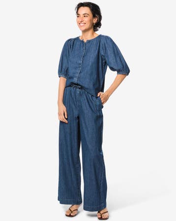 HEMA Damesbroek Suzy denim donkerdenim van €37.99 voor sale, Kleding | Dames, Verzenden, Nieuw
