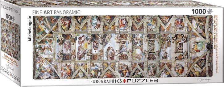 Michelangelo - Sixtijnse Kapel Panorama Puzzel (1000, Hobby en Vrije tijd, Denksport en Puzzels, Nieuw, Verzenden