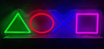 Play knoppen NEON bord led lichtbord verlichting lamp reclam, Verzenden, Nieuw