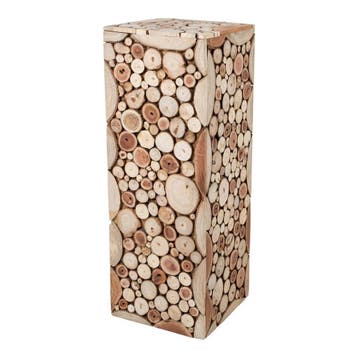 Pilaar hout boomstammen 21x21x67cm, Verzenden, Nieuw